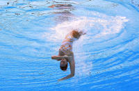 <p>Camila Maria Arregui of Argentina competes in the synchronized Solo Technical Women Preliminary at the 17th FINA World Aquatics Championships in, Budapest, Hungary, July 14, 2017. (Photo: Michael Dalder/Reuters) </p>