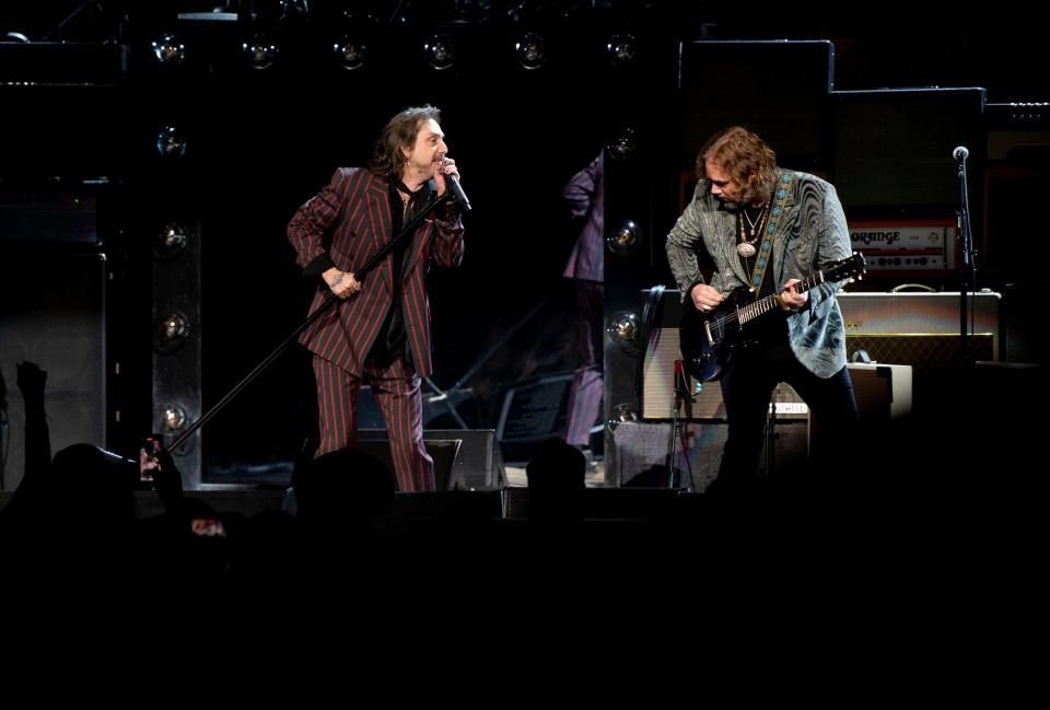 The Black Crowes perform at the Grand Ole Opry in Nashville , Tenn., Tuesday, April 2, 2024.