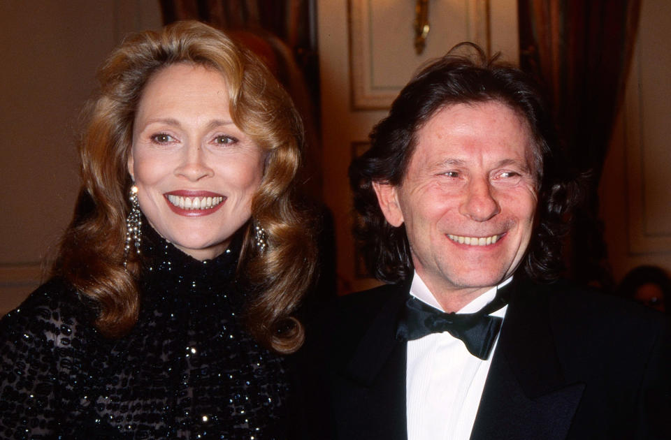 Actor Faye Dunaway and director Roman Polanski attend the Best Party at the Grand Hotel in Paris on December 19, 1994
