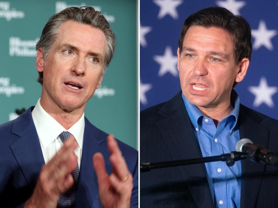 Gavin Newsom and Ron DeSantis.