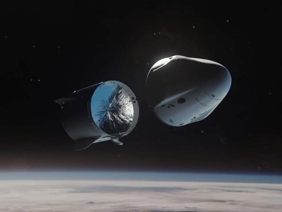 spacex crew dragon spaceship trunk detach jettison earth return youtube