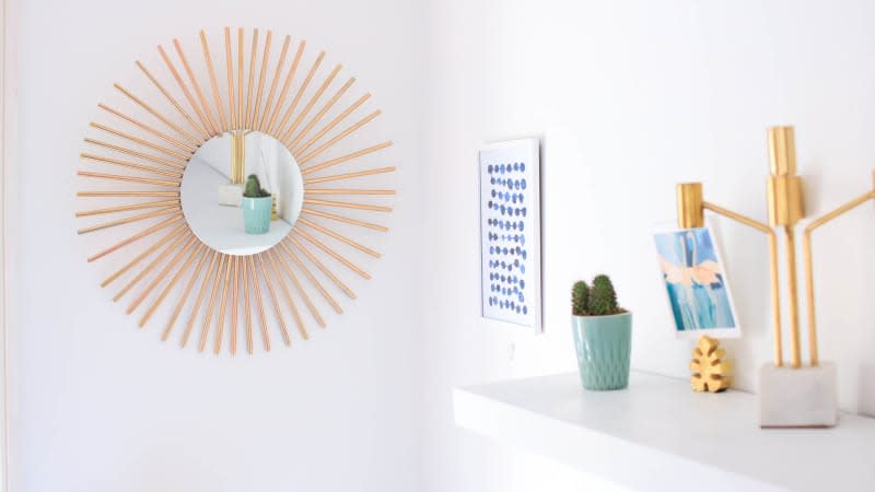 <span> Credit: <a href="https://www.hermionechantal.com/blog/startburst-mirror-ikea-hack?rq=IKEA%20MiRROR" rel="nofollow noopener" target="_blank" data-ylk="slk:Hermione Chantal;elm:context_link;itc:0;sec:content-canvas" class="link ">Hermione Chantal</a></span> <span class="copyright">Credit: <a href="https://www.hermionechantal.com/blog/startburst-mirror-ikea-hack?rq=IKEA%20MiRROR" rel="nofollow noopener" target="_blank" data-ylk="slk:Hermione Chantal;elm:context_link;itc:0;sec:content-canvas" class="link ">Hermione Chantal</a></span>