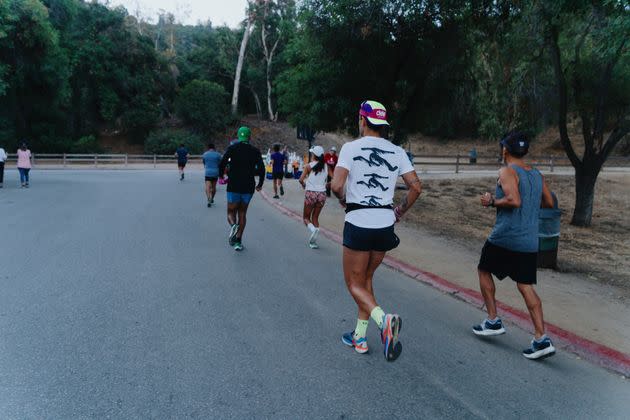 The team starts their run at Griffith Park in Los Angeles. (Photo: Nolwen Cifuentes for HuffPost)