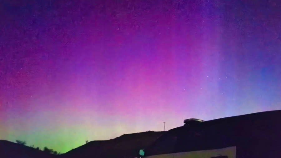 Aurora borealis seen from Wheat Ridge (Credit: Wheat Ridge Police Department)