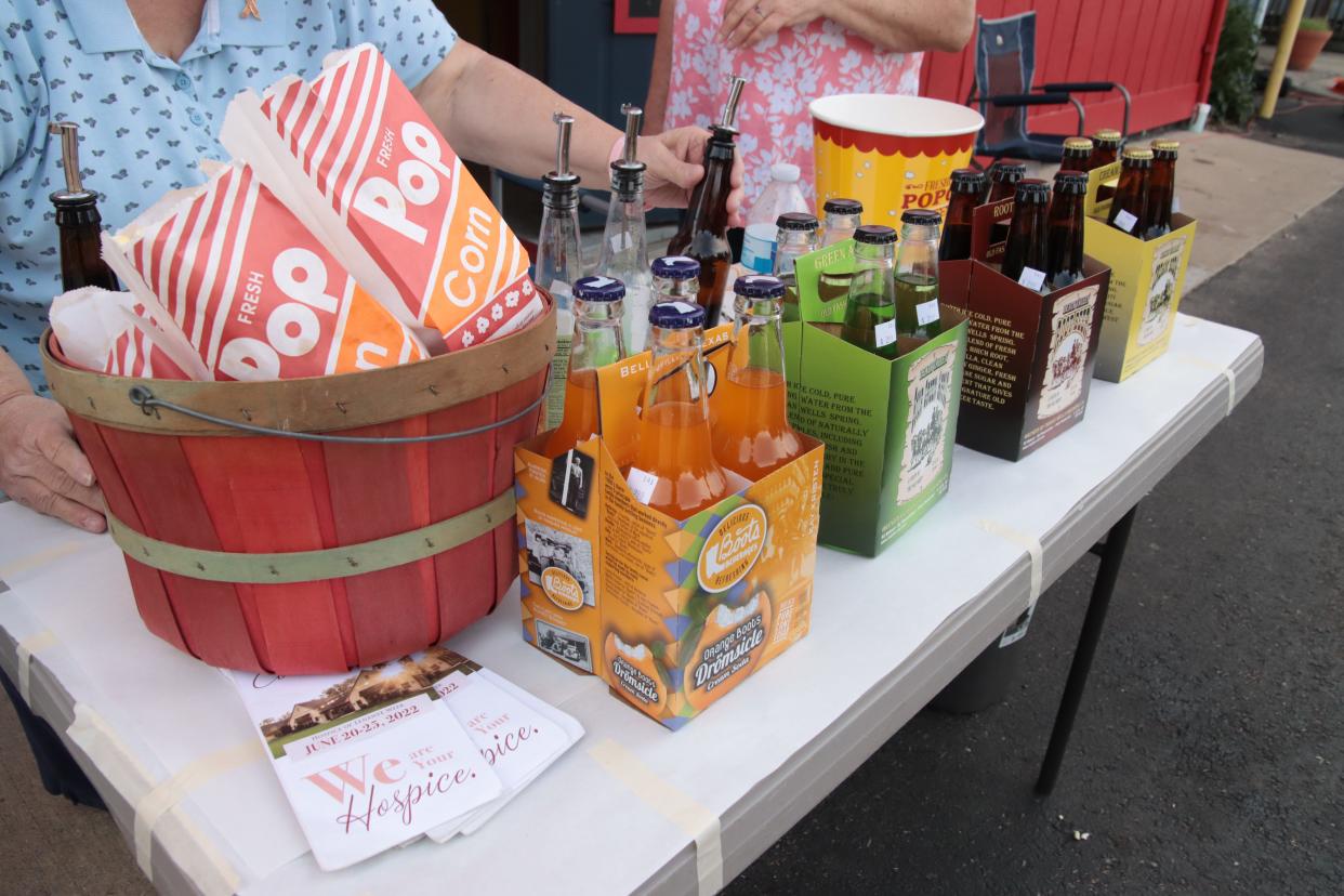 Nova's Soda Pop Candy Shop in downtown Adrian gave out popcorn and pop samples Tuesday during its 517 Party. Pop flavors available included Orange Boots Drömsicle by Boots Beverages and Death Valley sour green apple, root beer and cream soda from the Indian Wells Brewing Co.