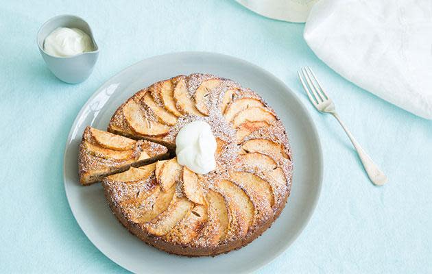 Apple walnut teacake