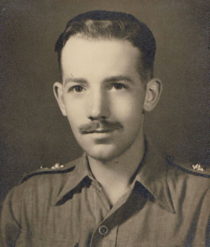 British Army Captain Tom Moore is pictured in uniform