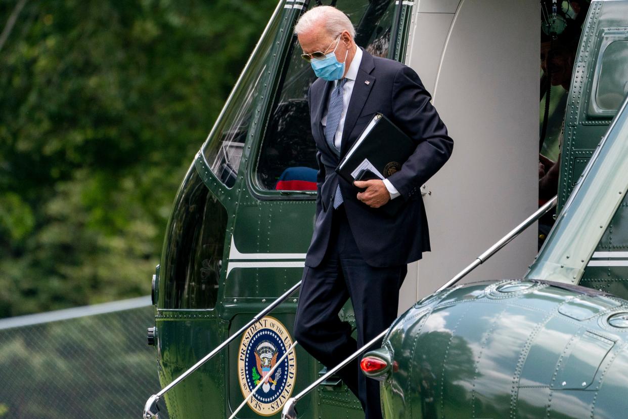 President Joe Biden exits Marine One earlier in August (Copyright 2021 The Associated Press. All rights reserved)