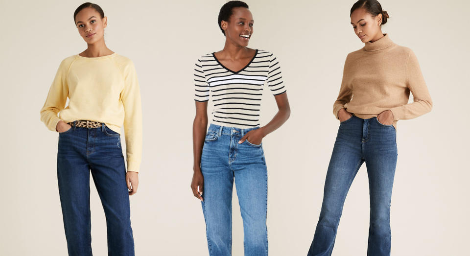Sales for womenswear jeans from Marks and Spencer has soared by over 100% - and there are some new styles you need to know.  (Getty Images)
