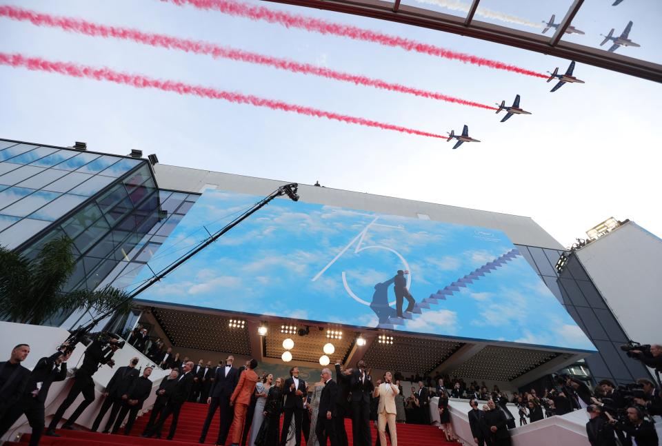 Planes fly overhead at Cannes