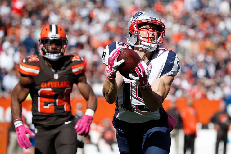 Chris Hogan is clicking with one of the game's elite QBs. (Photo by Joe Robbins/Getty Images)