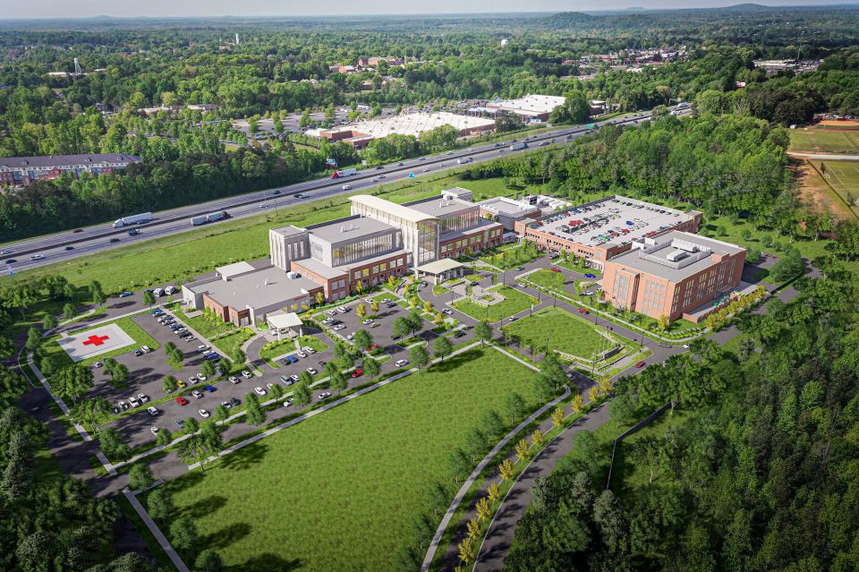 Artist rendering of the full campus at CaroMont Health's new Belmont location.