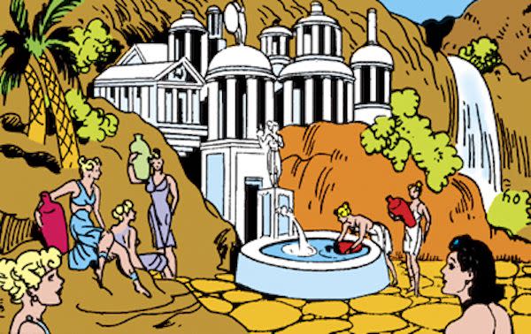 Die Paradiesinsel wie sie in den All-Star Comics dargestellt wurde. (Bild: DC Comics)