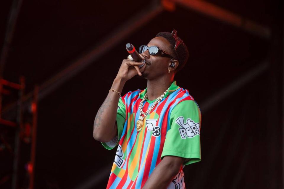 Rapper Joey Badass performs on the first day of the Sol Blume R&B festival on Saturday.