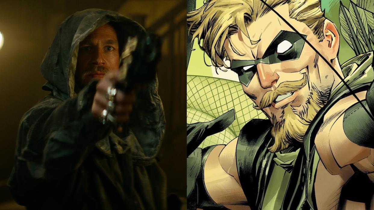  Charlie Hunnam in Rebel Moon and DC Comics artwork of Green Arrow. 