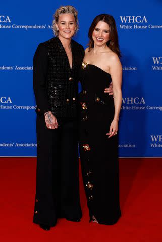 <p>Paul Morigi/Getty</p> Ashlyn Harris (left) and Sophia Bush at the 2024 White House Correspondents' Dinner on April 27, 2027