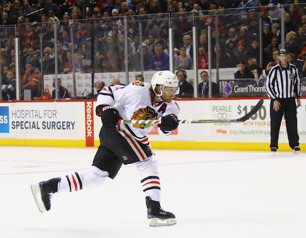 NEW YORK, NY - DECEMBER 15: Duncan Keith #2 of the Chicago Blackhawks skates against the New York Islanders at the Barclays Center on December 15, 2016 in the Brooklyn borough of New York City. The Blackhawks defeated the Islanders 5-4. (Photo by Bruce Bennett/Getty Images)