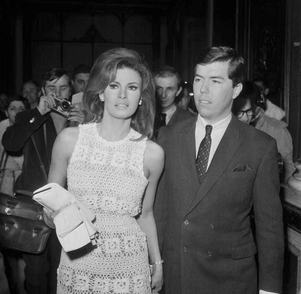 1967: Raquel Welch weds her producer in a short crochet dress