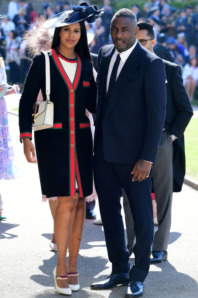 Elba and his fiancée Sabrina Dhowre at the royal wedding in May.