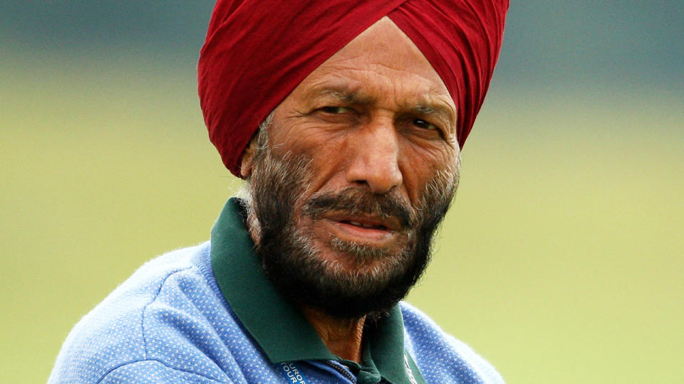 Milkha Singh, pictured here watching son Jeev Milkha Singh at the Celtic Manor Wales Open in 2010.