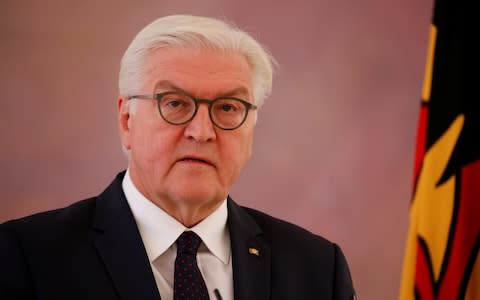 German President Frank-Walter Steinmeier intervened after the collapse of coalition talks - Credit:  AXEL SCHMIDT/Reuters