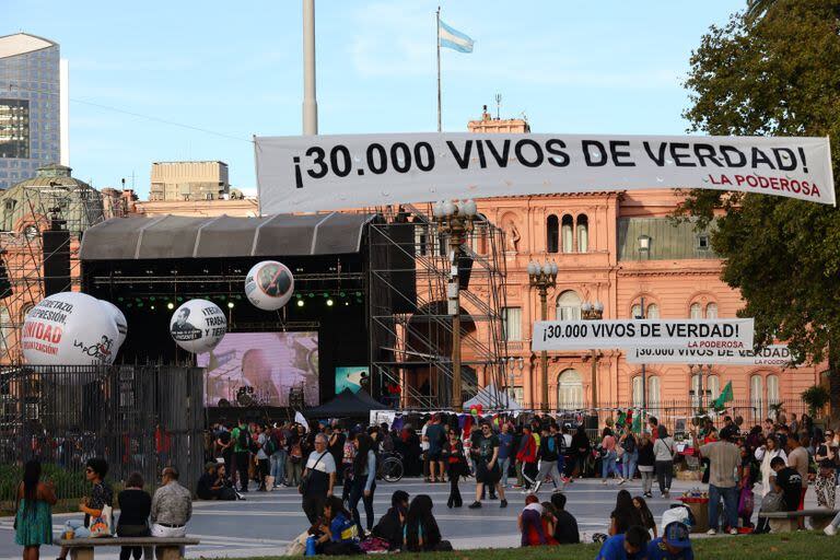 Ayer se hizo una vigilia por el Día Nacional de la Memoria la Verdad y la Justicia en Plaza de Mayo