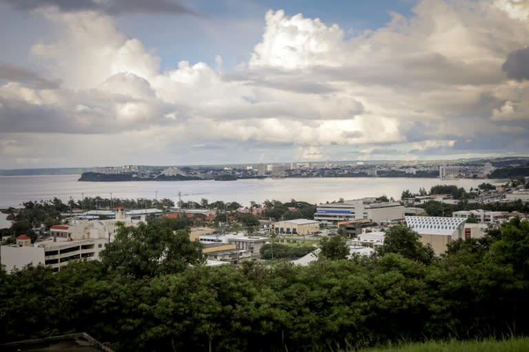Vue de la ville de Tamuning, sur l'île de Guam, le 10 août 2017