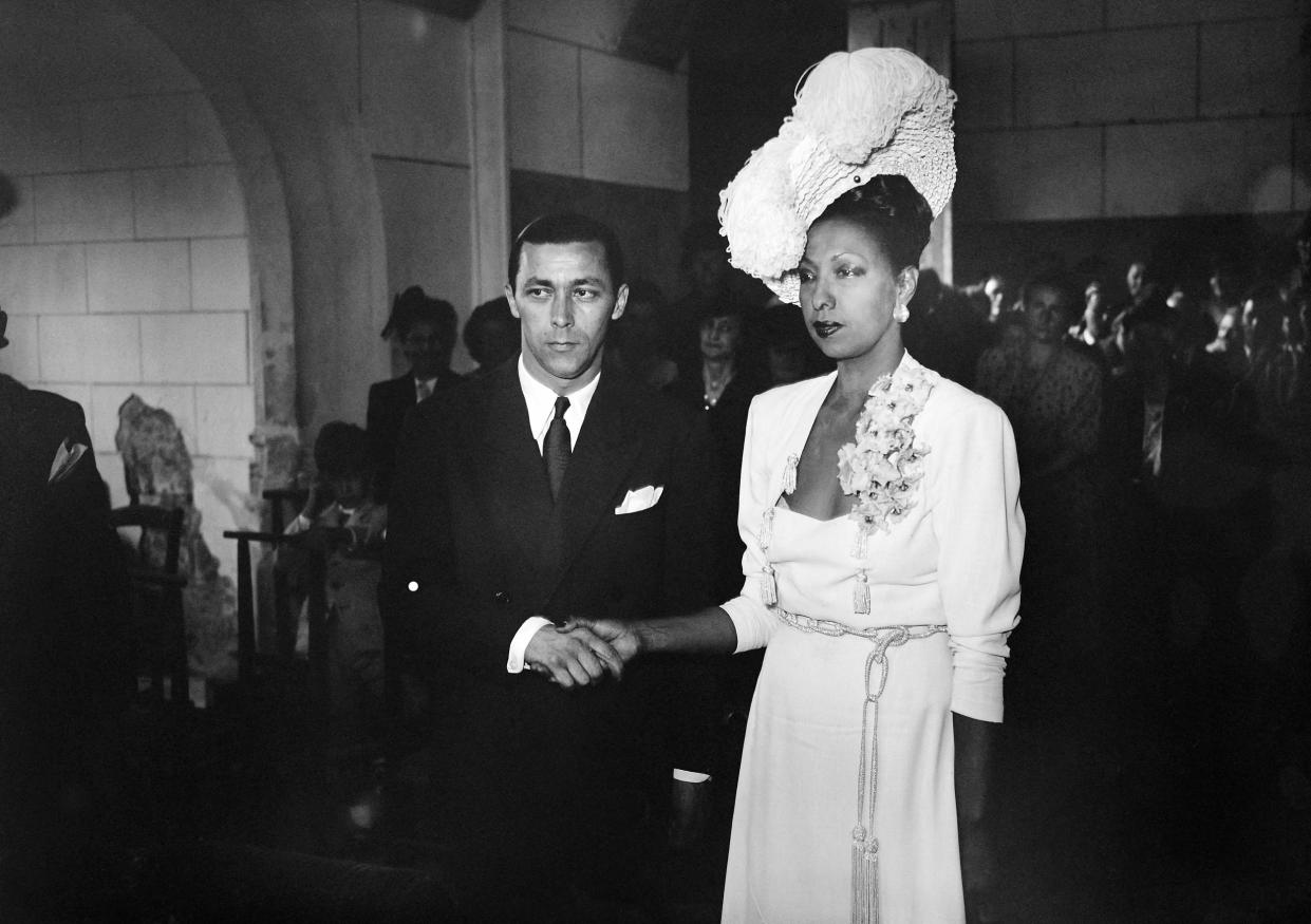 Josephine Baker and conductor Jo Bouillon (AFP via Getty Images)