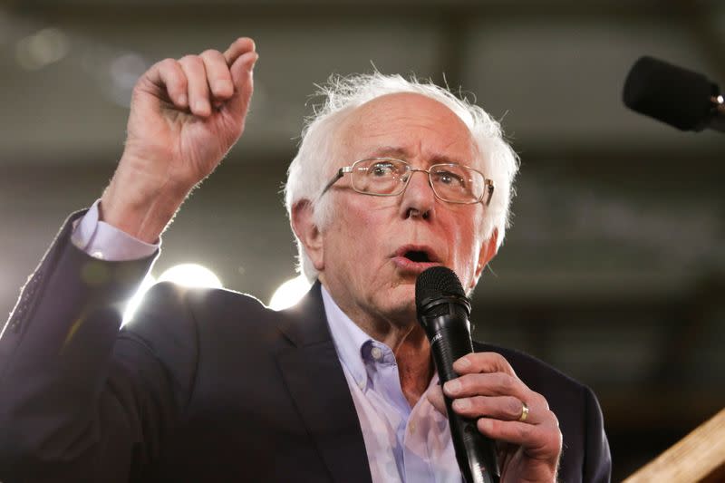 U.S. Democratic 2020 presidential candidate Senator Bernie Sanders speaks at a campaign rally in the Tacoma Dome in Tacoma, Washington