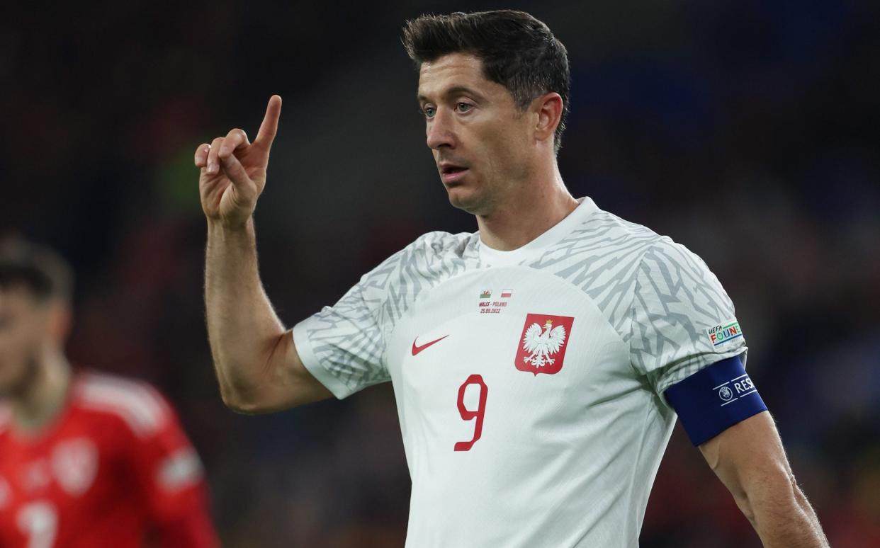 Robert Lewandowski in action for Poland - GETTY IMAGES