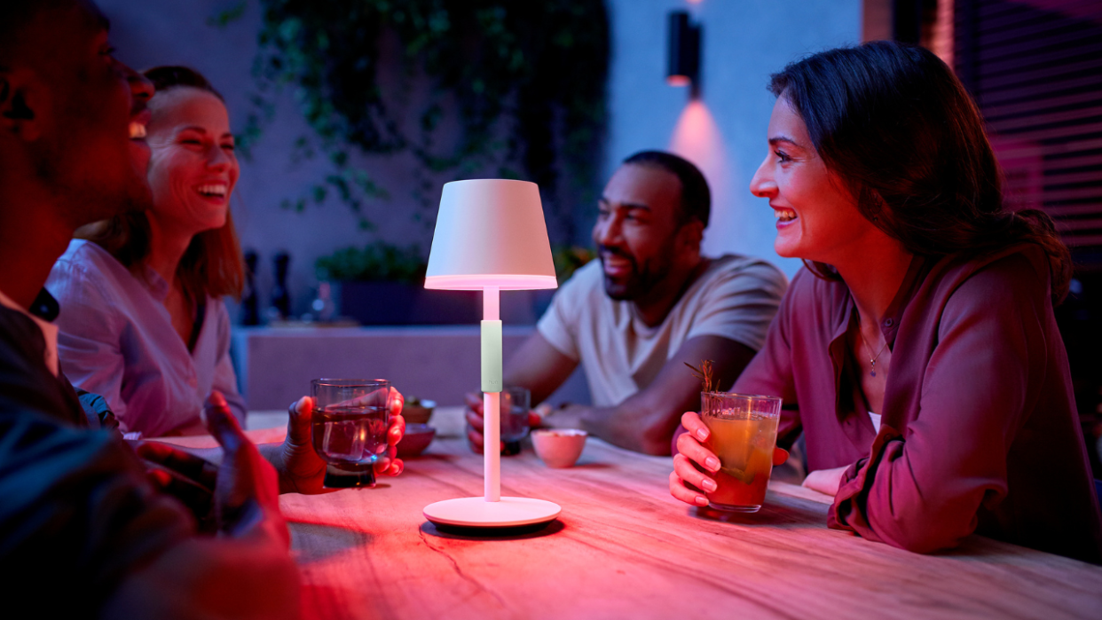  friends round table with Phillips Hue Lighting   