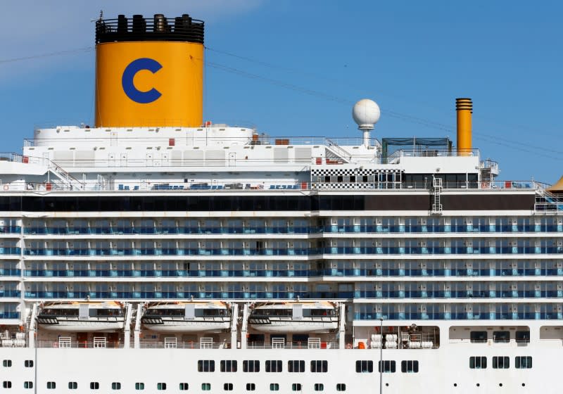 FILE PHOTO: A view shows the Costa Luminosa cruise ship moored at the Grand Port Maritime Marseille (GPMM), in Marseille