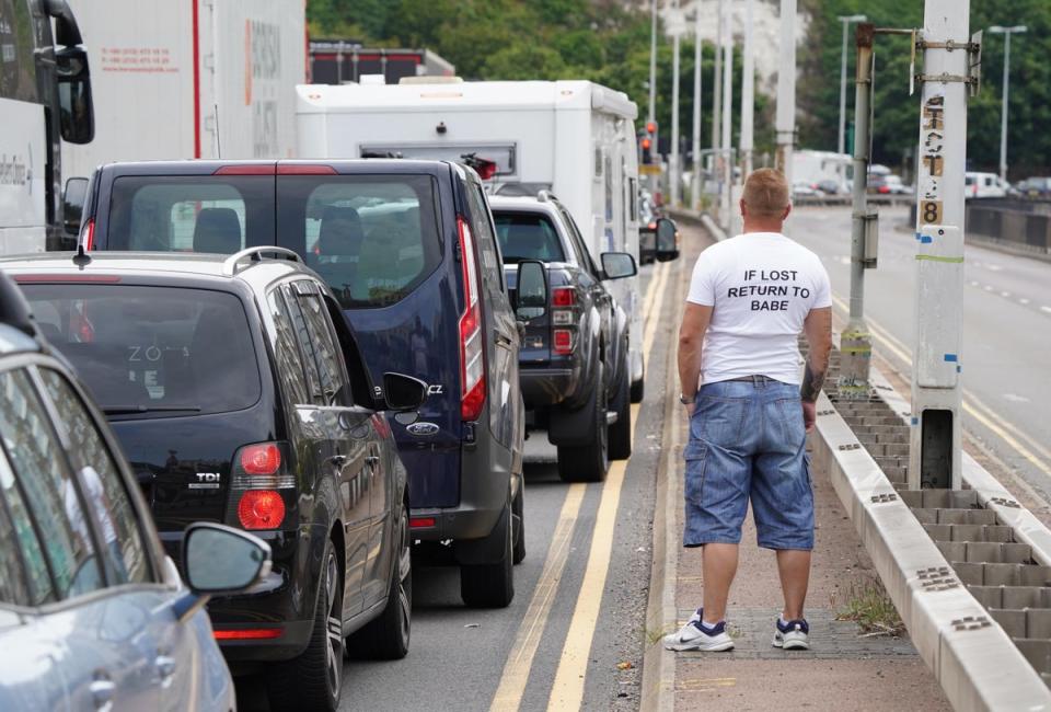 Traffic jams leading to the ferry port in Dover (Gareth Fuller/PA) (PA Wire)