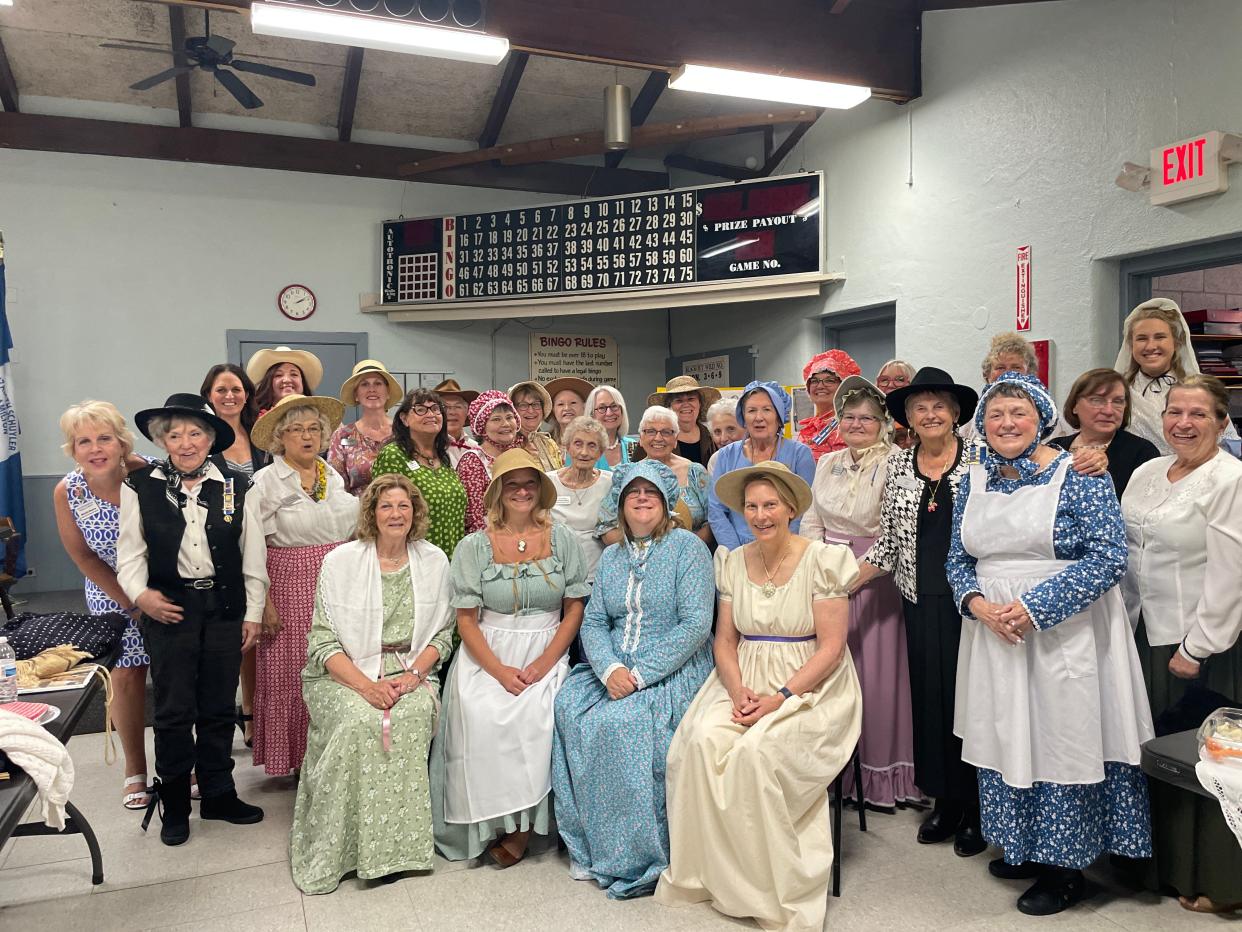 Holland DAR Chapter members dress in period outfits for an event celebrating the bicentennial of the Santa Fe Trail.