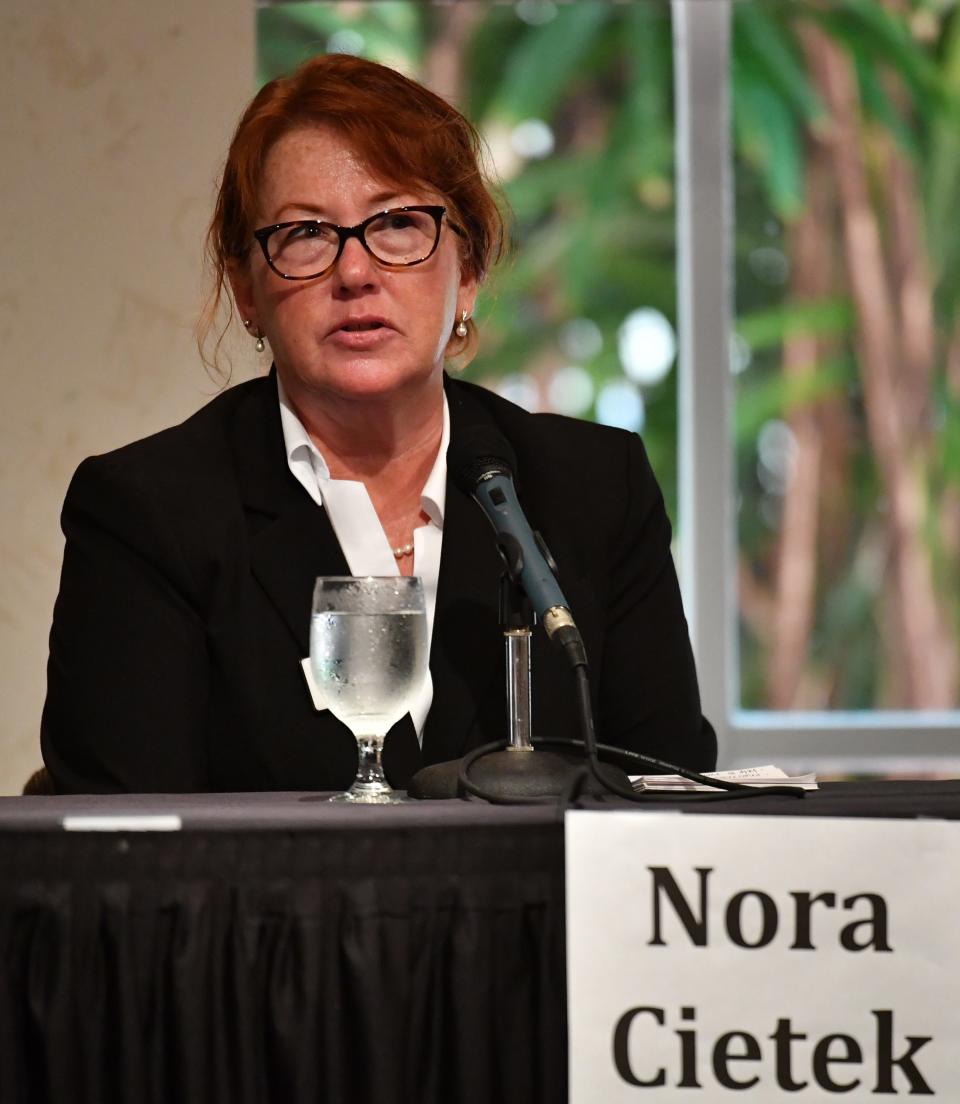 Sarasota County District 5 School Board Candidate Nora Cietek at Tiger Bay on Thursday, June 16, 2022