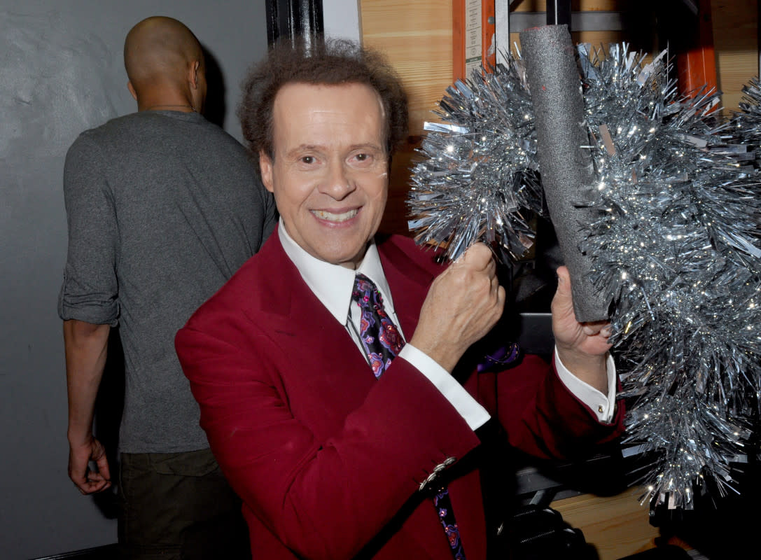 Richard Simmons is seen post-performance at "Sparkle: An All-Star Holiday Concert" in Los Angeles on Dec. 13, 2013. It remains one of his last public appearances before he retreated from public life in 2014.<p>David A. Walega/WireImage</p>