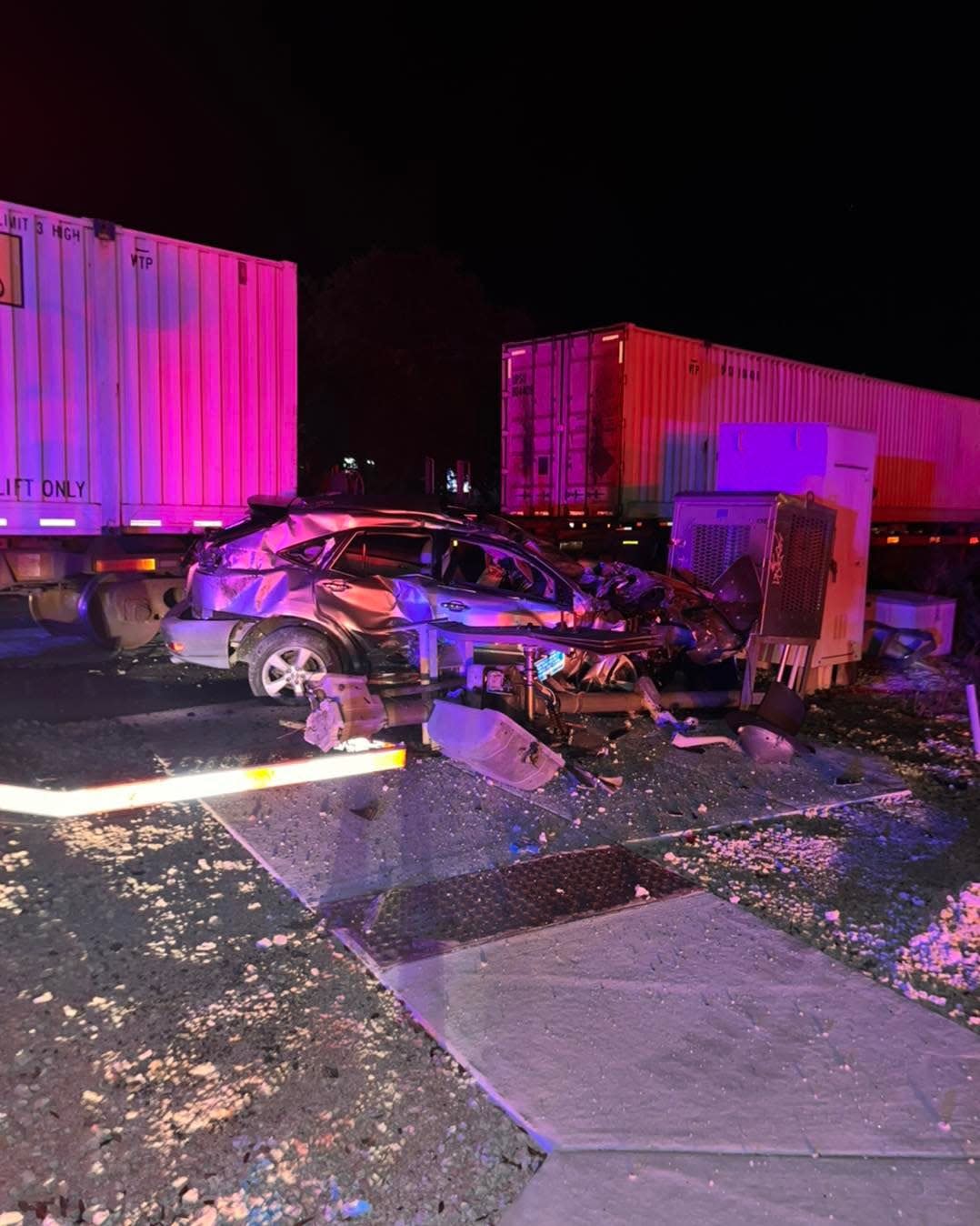 A train struck a vehicle that was stuck in gravel in the early morning of Sunday, September 4, 2022, according to the Indian River County Sheriff's Office.