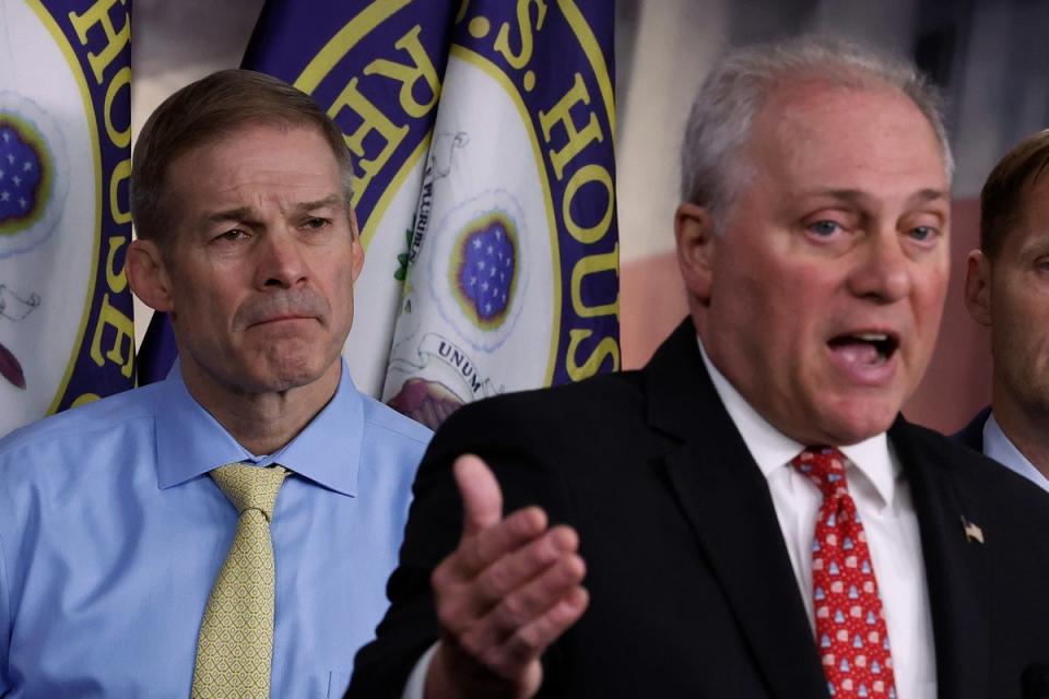 Jim Jordan and Steve Scalise are the two main candidates for speaker following the ouster of Kevin McCarthy (Getty Images)