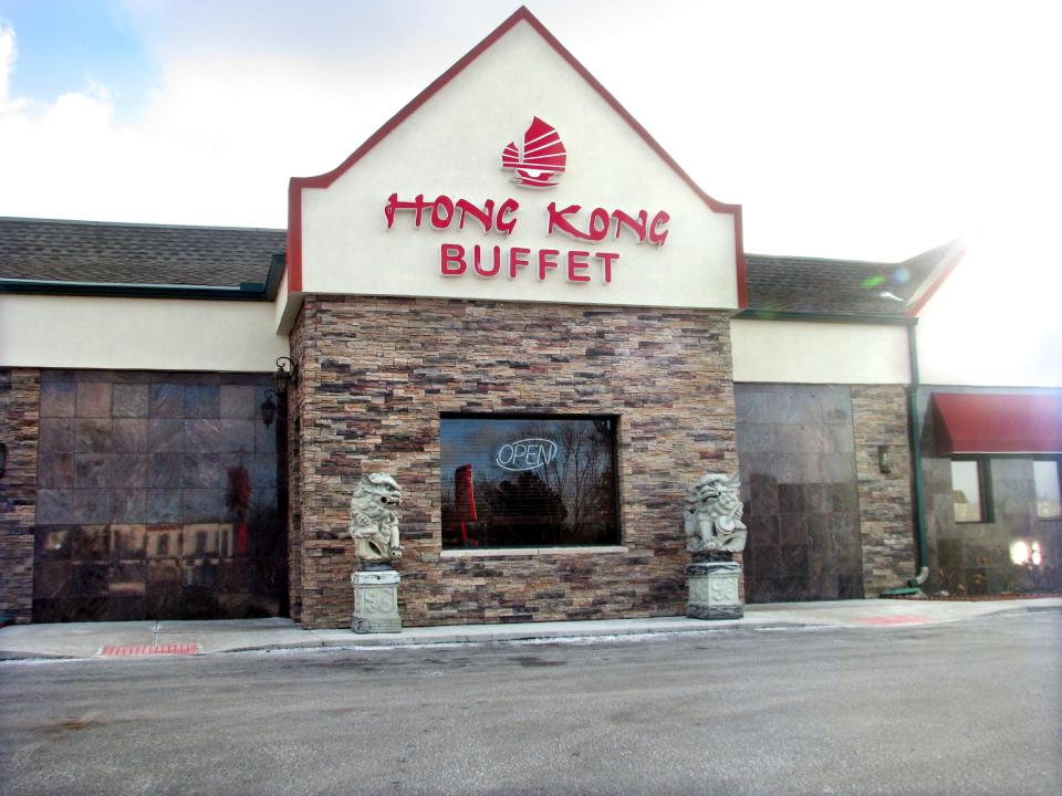 Exterior view of the Hong Kong Buffet restaurant in Peoria.