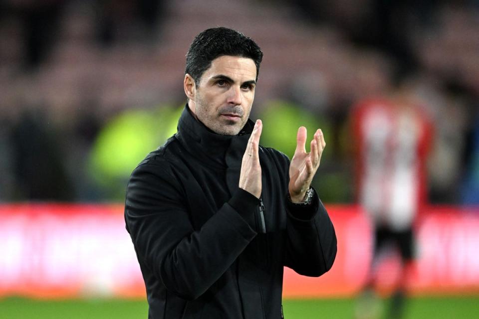 Pleased: Arteta saw his side ease to victory again (Arsenal FC via Getty Images)