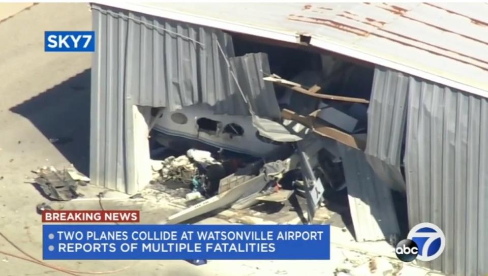 Two planes crash at airport in Watsonville, California. (KGO)