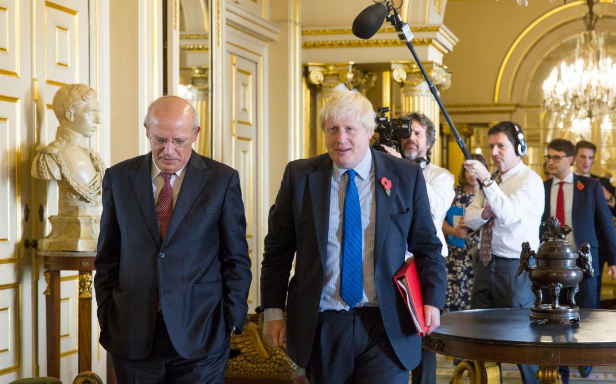 Former Foreign Secretary Boris Johnson (right) with his Portuguese opposite number Augusto Santos Silva (left) - WARNING: Use of this copyright image is subject to the terms of use of BBC Pictures' Digital Picture