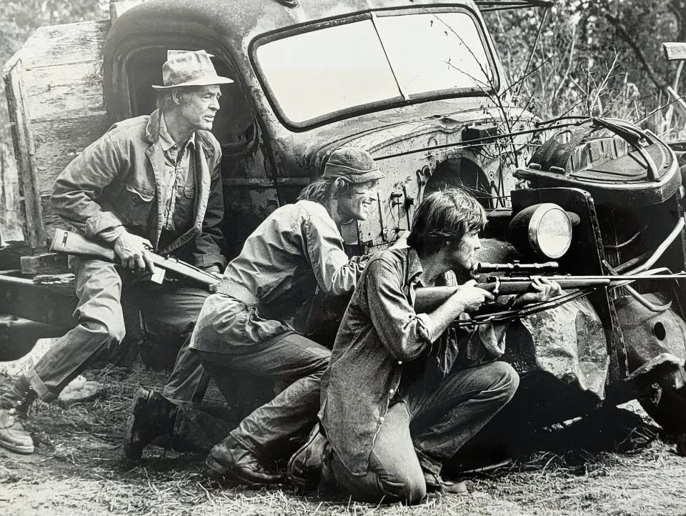 A publicity still from "Lolly-Madonna XXX" features Robert Ryan, from left, Paul Koslo and Kiel Martin.