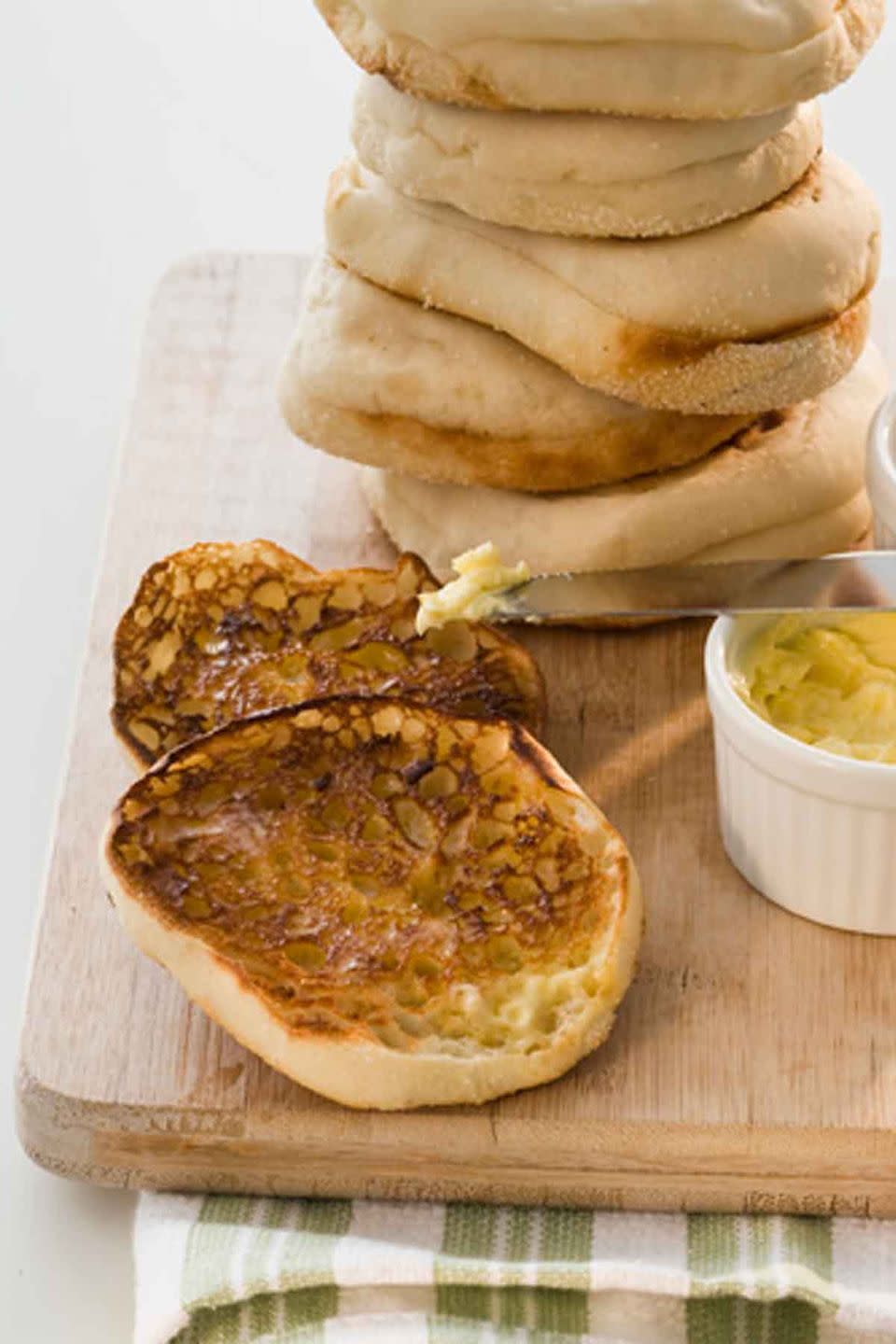 <p>Skip the packaged bread and prepare English muffins from scratch. It is a special occasion, after all.</p><p><strong><em><a href="https://www.womansday.com/food-recipes/food-drinks/recipes/a40296/homemade-english-muffins-3873/" rel="nofollow noopener" target="_blank" data-ylk="slk:Get the Homemade English Muffins recipe.;elm:context_link;itc:0;sec:content-canvas" class="link ">Get the Homemade English Muffins recipe.</a></em></strong> </p>