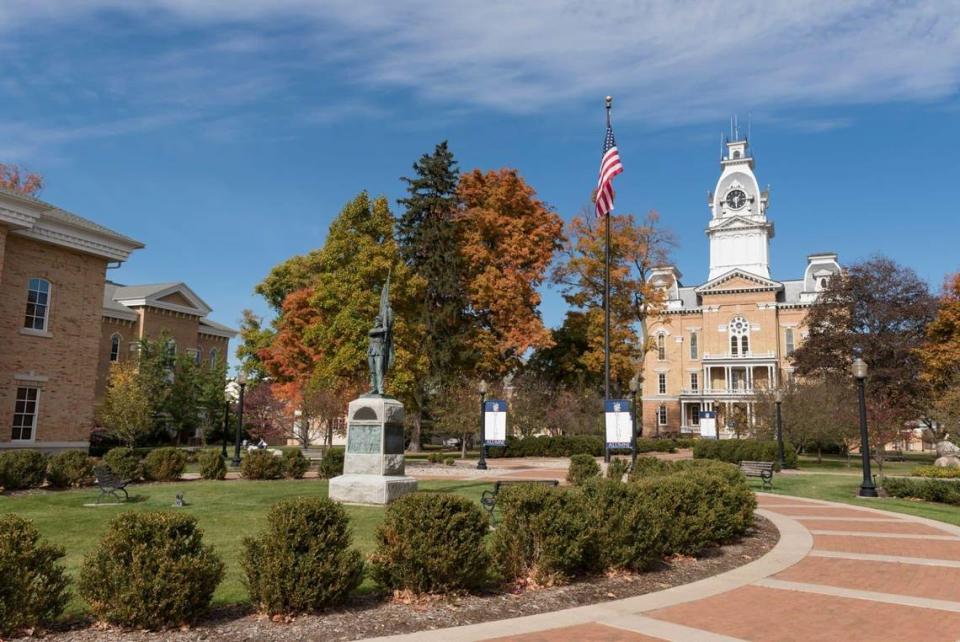 The Hillsdale College campus is located in the small southern Michigan city of Hillsdale.