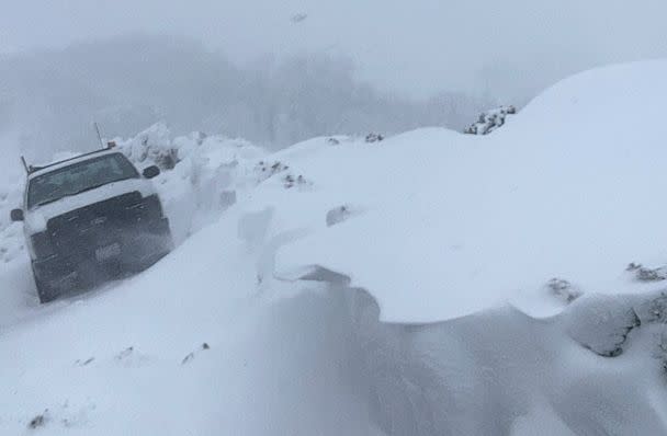 PHOTO: Mendocino County Search & Rescue perform a search and rescue mission in deep snow, Mar. 6, in Laytonville, Calif. (Mendocino County Sherrif's Office)