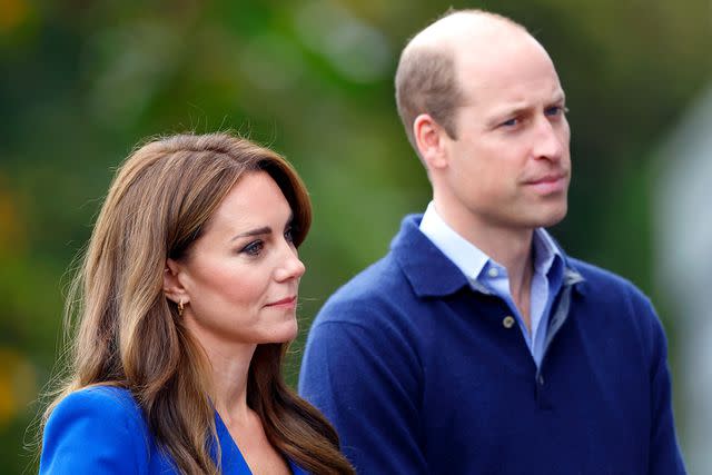 <p>Max Mumby/Indigo/Getty</p> Kate Middleton and Prince William attend a SportsAid mental fitness workshop on Oct. 12, 2023