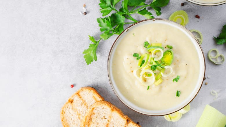 bowl of creamy vegetable soup