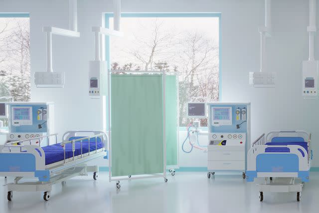 <p>Getty Images</p> Stock image of empty intensive care unit in the hospital interior