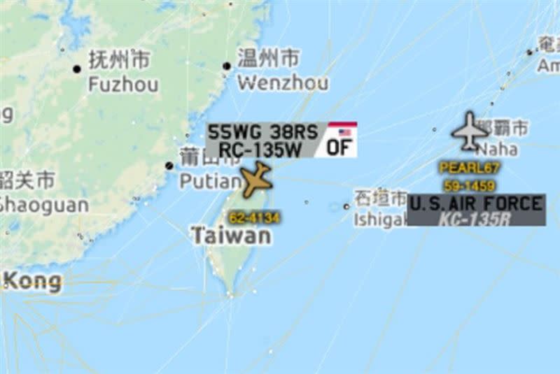 空軍司令部駁斥美軍機飛越台北上空消息。（ 圖／翻攝自Tokyo Radar twitter）